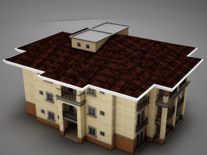 modern tropical latin mexican beach tower hotel hacienda medium 2 model Modello 3D