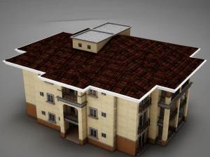modern tropical latin mexican beach tower hotel hacienda medium 2 model 3D Model