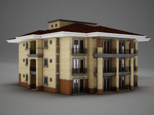 modern tropical latin mexican beach tower hotel hacienda medium 2 model Modello 3D