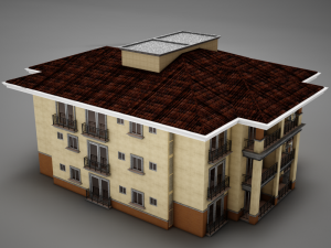 modern tropical latin mexican beach tower hotel hacienda medium 2 model Modello 3D