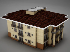 modern tropical latin mexican beach tower hotel hacienda medium 2 model 3D Model