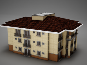 modern tropical latin mexican beach tower hotel hacienda medium 2 model Modello 3D