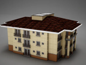 modern tropical latin mexican beach tower hotel hacienda medium 2 model 3D Model