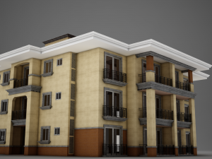 modern tropical latin mexican beach tower hotel hacienda medium 2 model Modello 3D