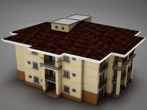 modern tropical latin mexican beach tower hotel hacienda medium 2 model Modello 3D