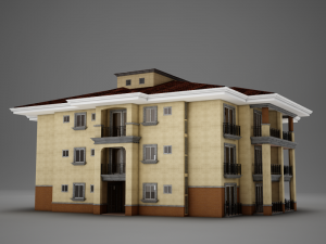 modern tropical latin mexican beach tower hotel hacienda medium 2 model Modello 3D