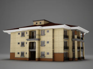 modern tropical latin mexican beach tower hotel hacienda medium 2 model 3D Model