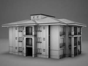 modern tropical latin mexican beach tower hotel hacienda medium 2 model Modello 3D