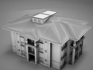 modern tropical latin mexican beach tower hotel hacienda medium 2 model 3D Model