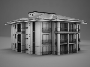 modern tropical latin mexican beach tower hotel hacienda medium 2 model Modello 3D