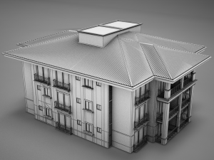 modern tropical latin mexican beach tower hotel hacienda medium 2 model Modello 3D