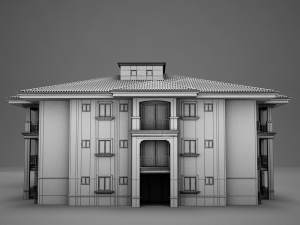 modern tropical latin mexican beach tower hotel hacienda medium 2 model Modello 3D