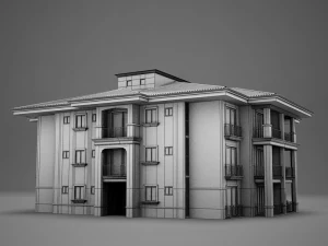 modern tropical latin mexican beach tower hotel hacienda medium 2 model 3D Model