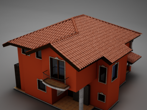 red latin hacienda modern villa 3D मॉडल