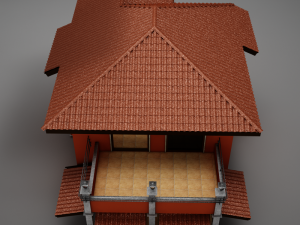 red latin hacienda modern villa 3D मॉडल