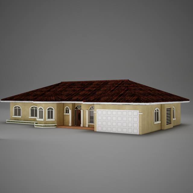 small latin hacienda modern villa 8 3d Modelo 3D .c4d .max .obj .3ds .fbx .stl .blend 