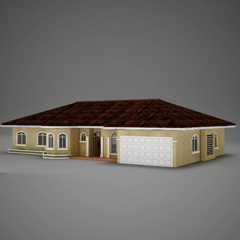 small latin hacienda modern villa 8 3d 3D Model .c4d .max .obj .3ds .fbx .stl .blend 
