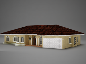 small latin hacienda modern villa 8 3d 3D Model