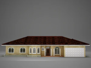 small latin hacienda modern villa 8 3d 3D Model