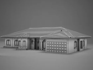 small latin hacienda modern villa 8 3d 3D Model