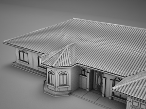 small latin hacienda modern villa 8 3d Modelo 3D