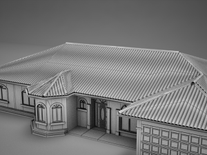 small latin hacienda modern villa 8 3d Modelo 3D