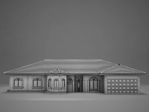 small latin hacienda modern villa 8 3d 3D Model