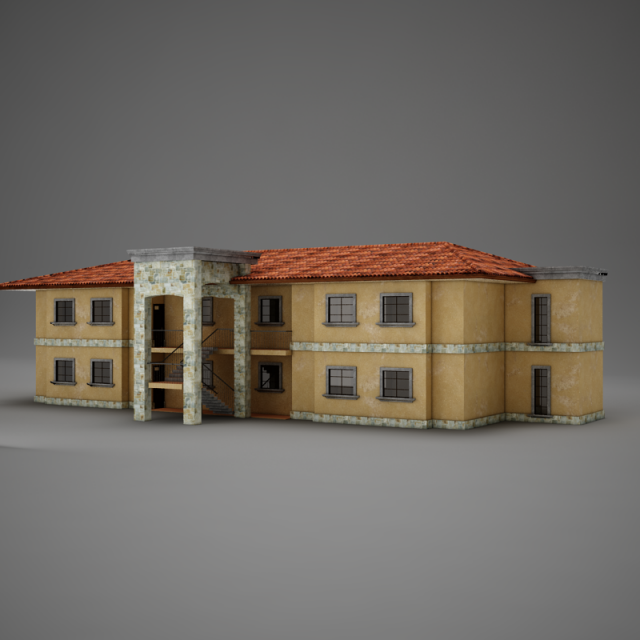3d tropical latin mexican beach medium building Model 3D .c4d .max .obj .3ds .fbx .stl .blend 