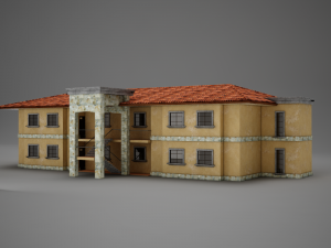 3d tropical latin mexican beach medium building 3D Model