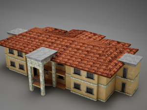 3d tropical latin mexican beach medium building Model 3D