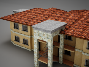 3d tropical latin mexican beach medium building Model 3D