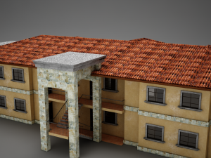 3d tropical latin mexican beach medium building Model 3D