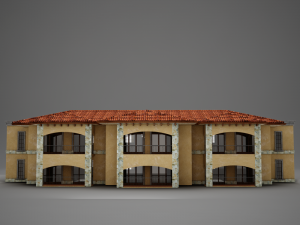 3d tropical latin mexican beach medium building Model 3D