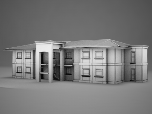 3d tropical latin mexican beach medium building Model 3D
