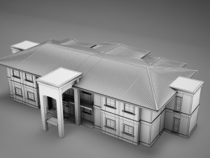 3d tropical latin mexican beach medium building Model 3D