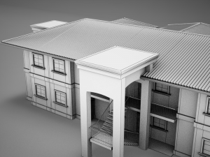 3d tropical latin mexican beach medium building Model 3D