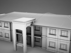 3d tropical latin mexican beach medium building Model 3D