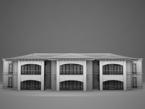 3d tropical latin mexican beach medium building Model 3D