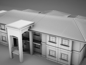 3d tropical latin mexican beach medium building Model 3D