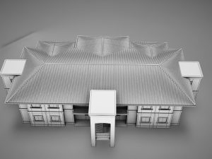 3d tropical latin mexican beach medium building Model 3D