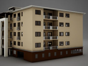 3d modern tropical latin mexican beach tower hotel hacienda 3D Model