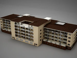 3d modern tropical latin mexican beach tower hotel hacienda 3D Model