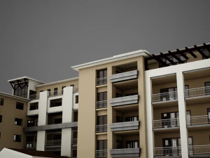 3d modern tropical latin mexican beach tower hotel hacienda 3D Model