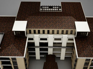 3d modern tropical latin mexican beach tower hotel hacienda 3D Model