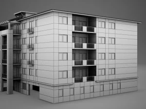 3d modern tropical latin mexican beach tower hotel hacienda 3D Model