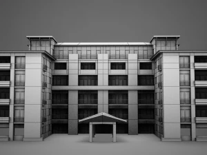 3d modern tropical latin mexican beach tower hotel hacienda 3D Model