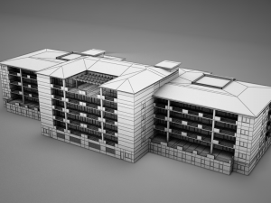 3d modern tropical latin mexican beach tower hotel hacienda Modelo 3D