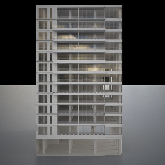 3d tower hotel moden 3D 모델 .c4d .max .obj .3ds .fbx .stl .blend 