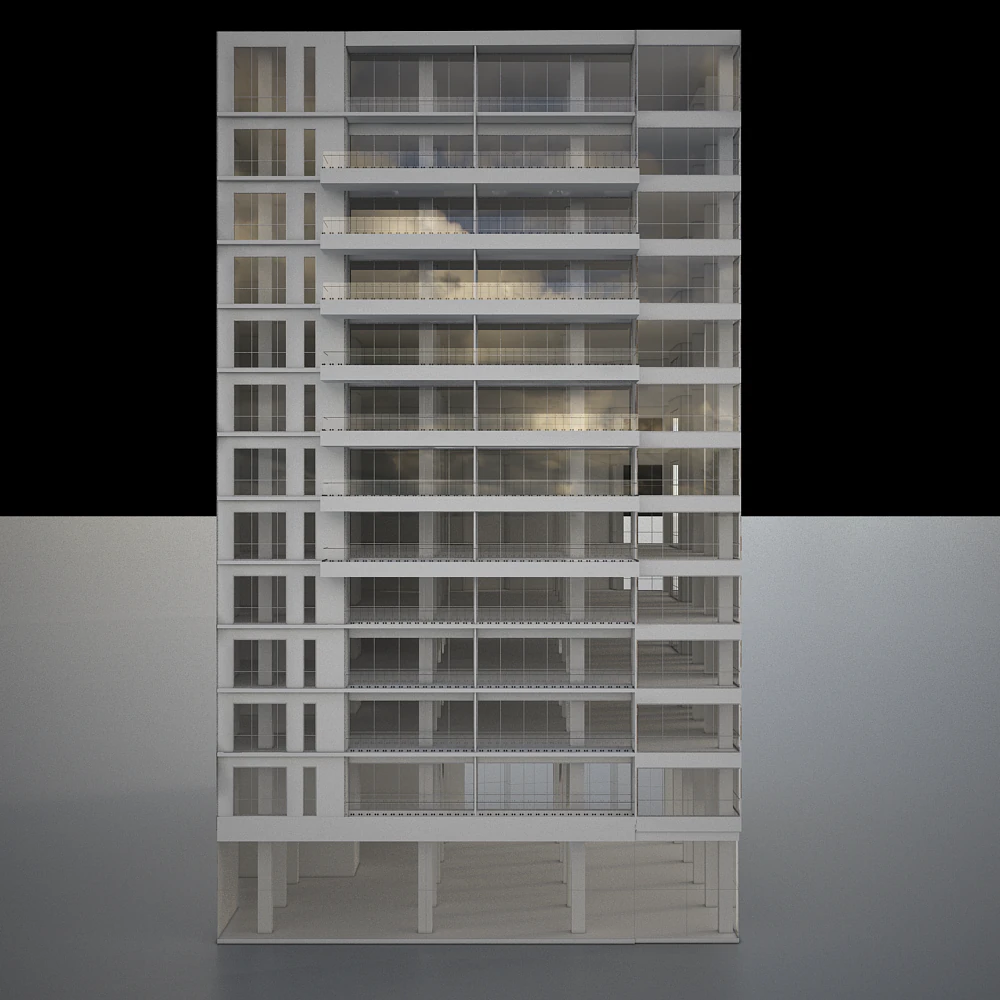 3d tower hotel moden 3D Model .c4d .max .obj .3ds .fbx .stl .blend 