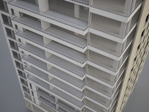 3d tower hotel moden 3D 모델